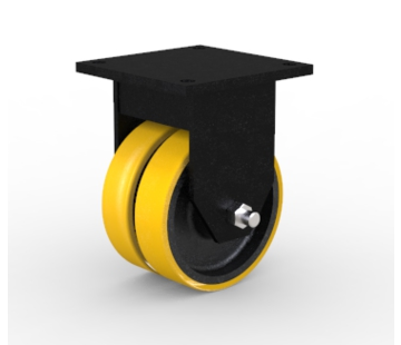 Fast länkhjul, Ø 200 mm, däck av vulkaniserad polyuretan, 2000KG