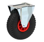 Fixed caster, Ø 260mm, pneumatic tyre block profile, 150KG