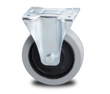 Rueda fija, Ø 125mm, goma elástica, 200KG