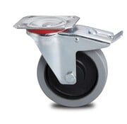 Swivel caster with brake, Ø 125mm, elastic-tyre, 200KG