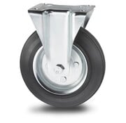 Rueda fija, Ø 80mm, goma negra, 65KG