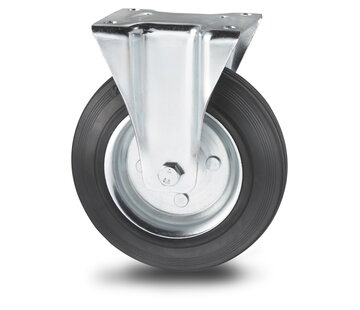 Bockrolle, Ø 100mm, schwarzem Vollgummi, 80KG