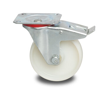 Swivel caster with brake, Ø 200mm, Polyamide wheel, 300KG