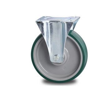 Roulette fixe, Ø 125mm, polyuréthane injecté, 200KG