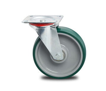 Roulette pivotante, Ø 100mm, polyuréthane injecté, 150KG