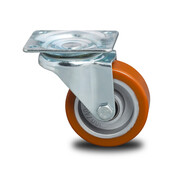 Rueda giratoria, Ø 125mm, Bandaje polyuréthane vulcanizada, 250KG