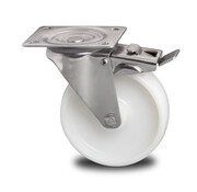 Roda giratória travão, Ø 150mm, Roda Poliamida, 300KG