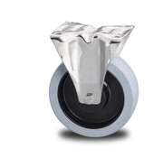 Roda fixa, Ø 125mm, goma termoplástica elástica, 200KG