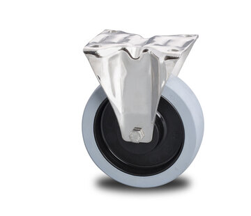 Roulette fixe, Ø 125mm, Caoutchouc vulcanisé élastique, 200KG
