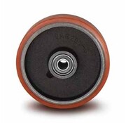 hjul Ø 160 x 50mm, vulkaniserat polyuretandäck, 800KG