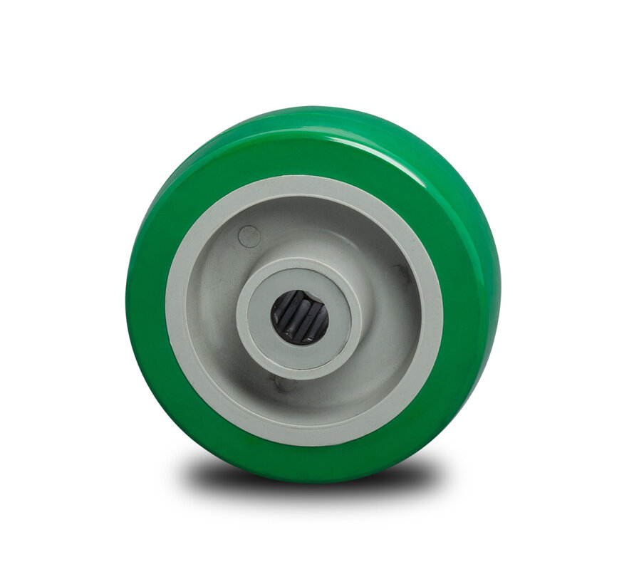 Industrial Wheel from Injected polyurethane, precision ball bearing, Wheel-Ø 100mm, 250KG
