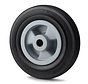 industrial wheel from rubber, black, roller bearing, Wheel-Ø 80mm, 65KG