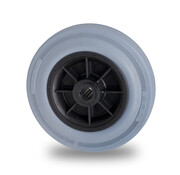 wheel, Ø 100mm, rubber, gray, 80KG