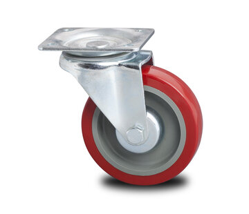 Rueda giratoria, Ø 125mm, goma elástica, 250KG