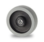 industrial wheel from elastic-tyre non-marking, precision ball bearing stainless steel, Wheel-Ø 125mm, 200KG