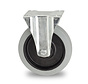 rodas industriais Rodízio Fixo desde chapa de aço, , goma termoplástica cinza, não deixa marca, Rolamento de Esferas, Roda-Ø 160mm, 300KG