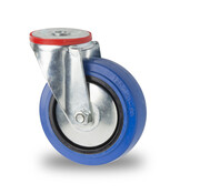 rueda giratoria, Ø 125mm, goma elástica, 150KG
