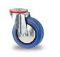 industrial swivel castor from pressed steel, bolt hole, elastic-tyre, roller bearing, Wheel-Ø 125mm, 150KG