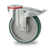 swivel castor with brake, Ø 160mm, injected polyurethane, 300KG