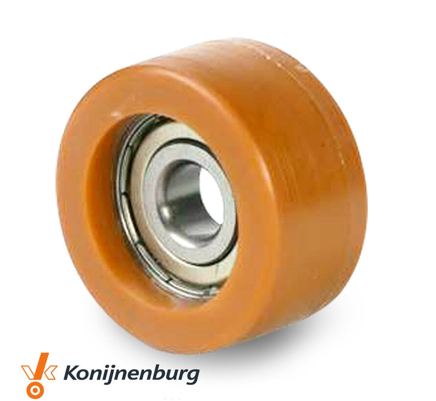Printhopan roles de liderazgo bandaje Vulkopan núcleo de rueda de acero, cojinete de bolas de precisión, Rueda-Ø 63mm, 320KG