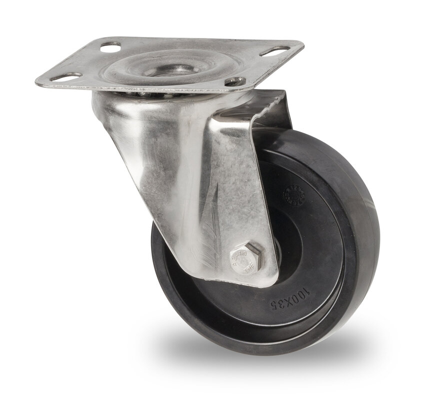 rueda giratoria, Ø 80 mm, rueda de fenol, 120KG