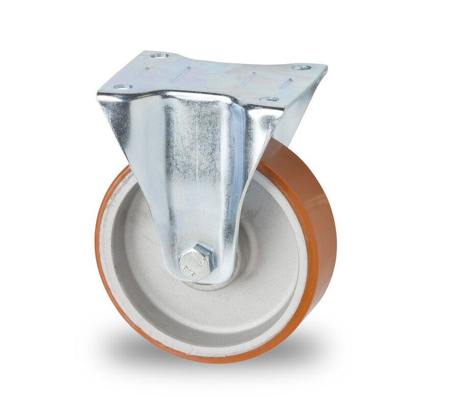 ruota fissa, Ø 100 mm, battistrada in poliuretano vulcanizzato, 200KG