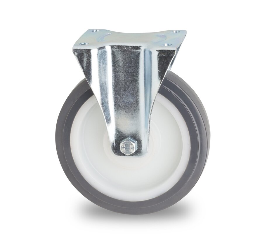 fixed-wheel castor, Ø 80 mm, injection-moulded polyurethane, 150KG