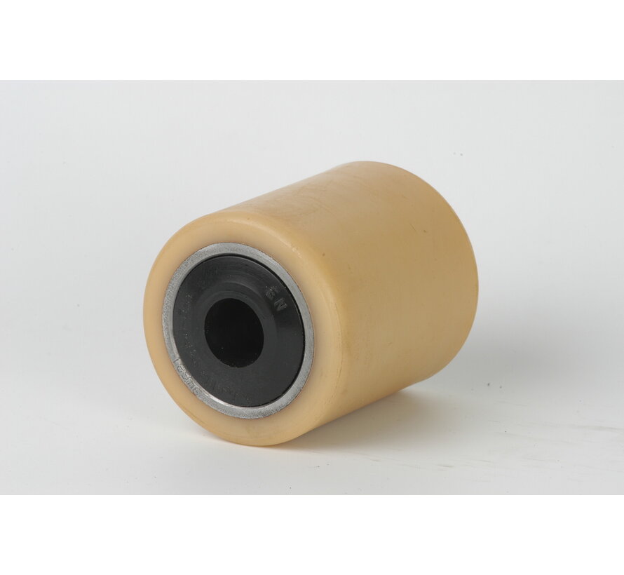 Vulkollan Pallrulle med vattentät plasttätning Ø85x80 mm, axelhål: 25 mm, navlängd: 80 mm