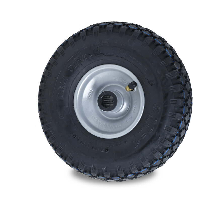 Luftreifenrad mit Blocklauffläche, Rollenlager, Rad-Ø 260mm, 150KG