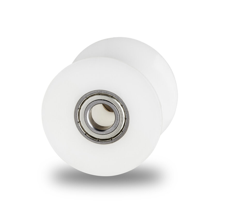 diabolo rollers 70mm, tube rail wheels with double precision ball bearing in the axle. Shaft Ø:12mm