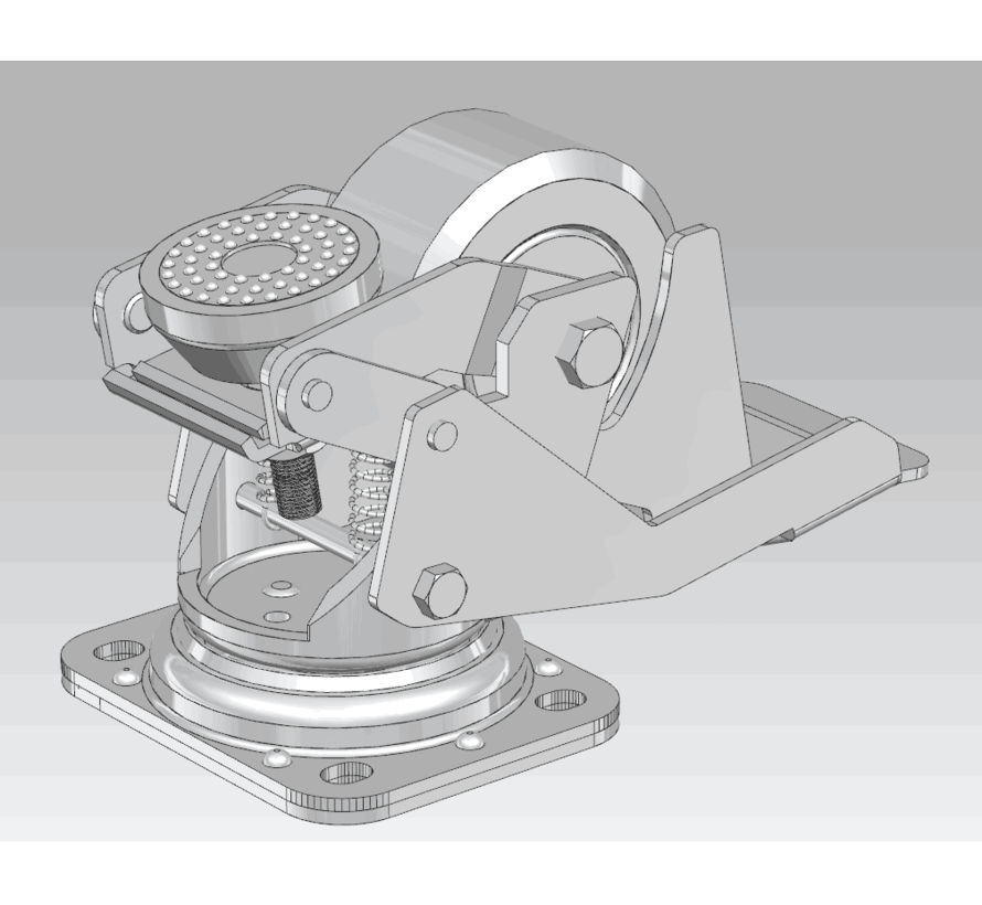 Rueda niveladora accionada por el pie con rueda de nylon de 80x40 mm, capacidad de carga 350 kg - Fácil manejo con pedal