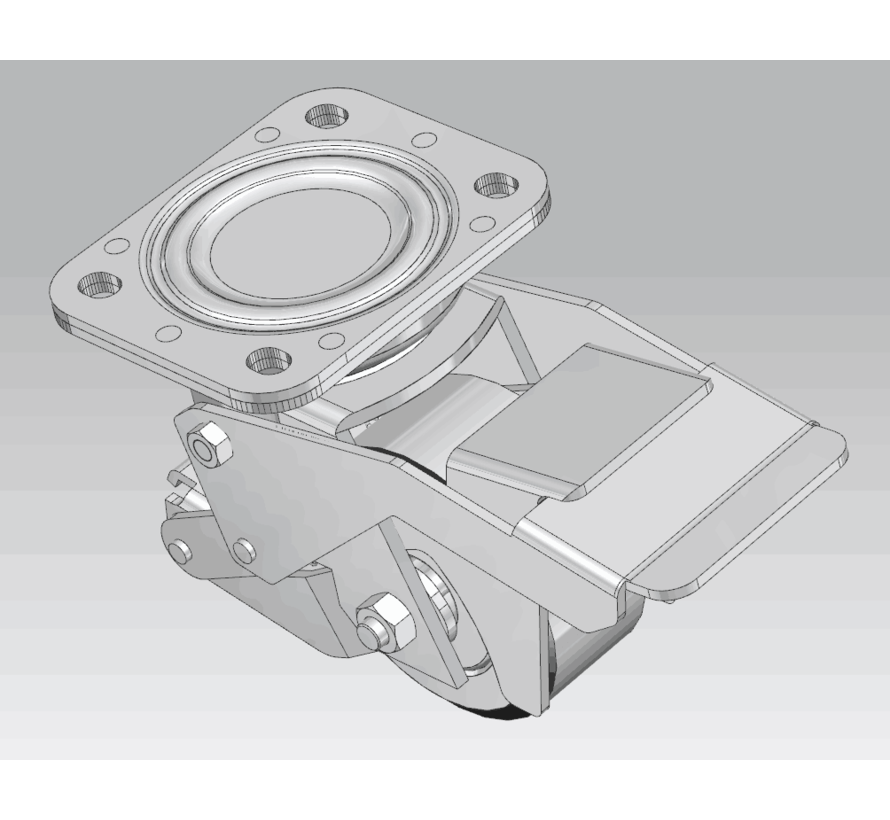 Roulette pivotante de levage avec pied réglable