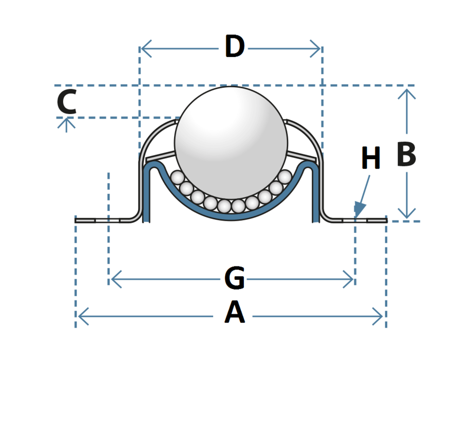 Vaso a sfera in acciaio 25,4 mm, 55 kg