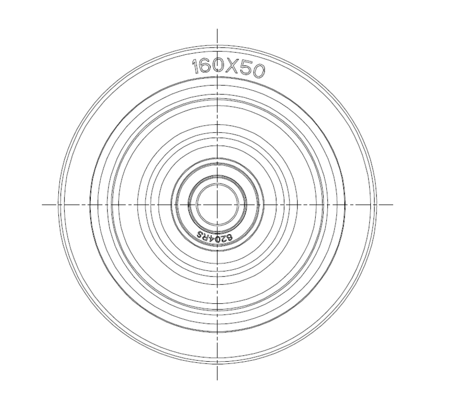 Roda, Ø 160mm, pneu de borracha elástica cinzenta vulcanizada, 350KG