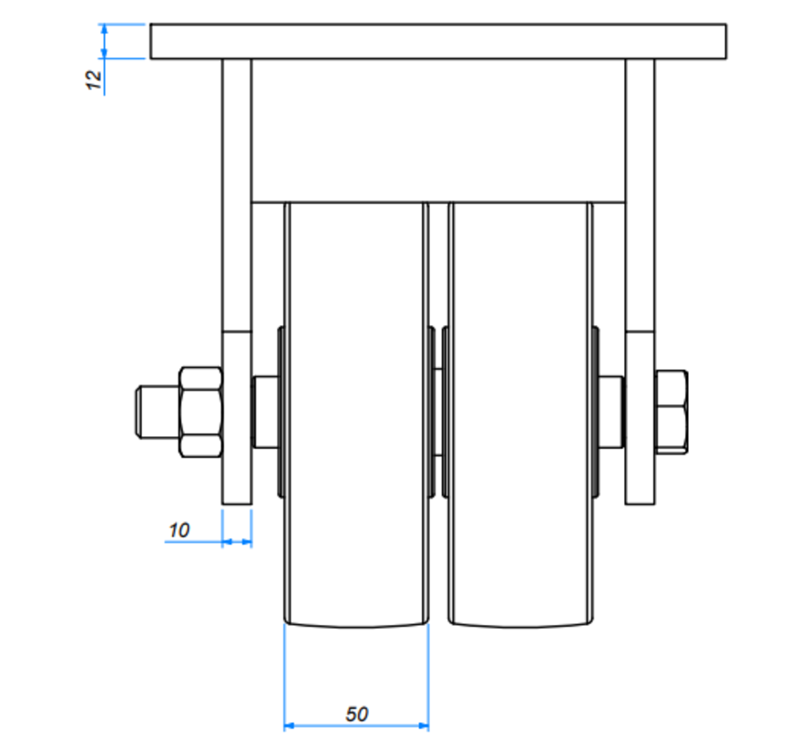 Lenkrolle mit festem Rad, Ø 150 mm, Nylon (PA6), 1000KG