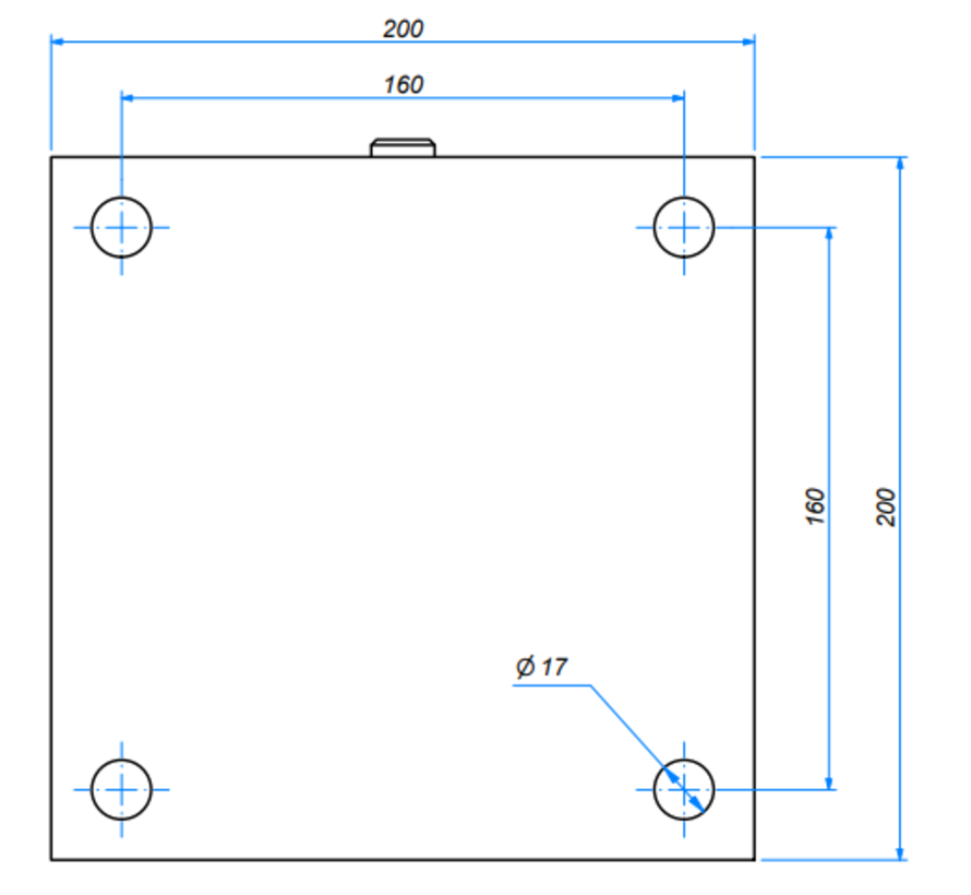 Fixed-wheel castor, Ø 150 mm, nylon (PA6), 1000KG