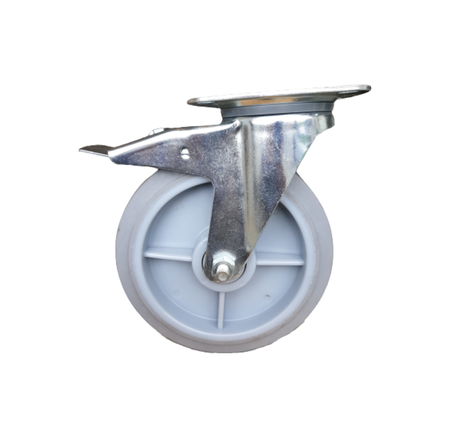 roulette pivotante, Ø 200 mm, bandage caoutchouc thermoplastique, 300KG