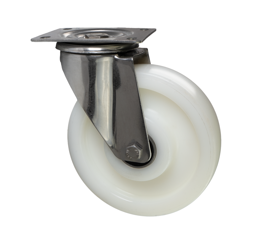 Zestaw kołowy skrętny, Ø 200 mm, koło w całości z poliamidu (PA6), 700 kg