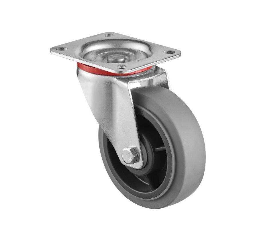swivel castor, Ø 160, grey non-marking thermoplastic rubber tyre, 200KG