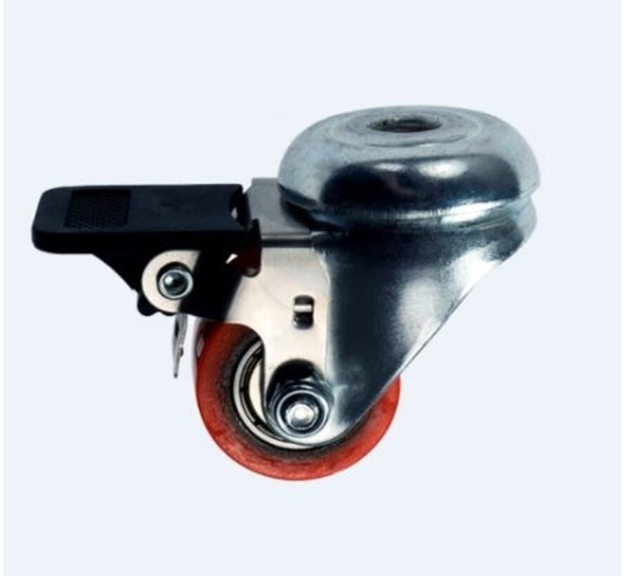 Kółko skrętne z hamulcem, Ø 35 mm, bieżnik z wulkanizowanego poliuretanu, 100 kg