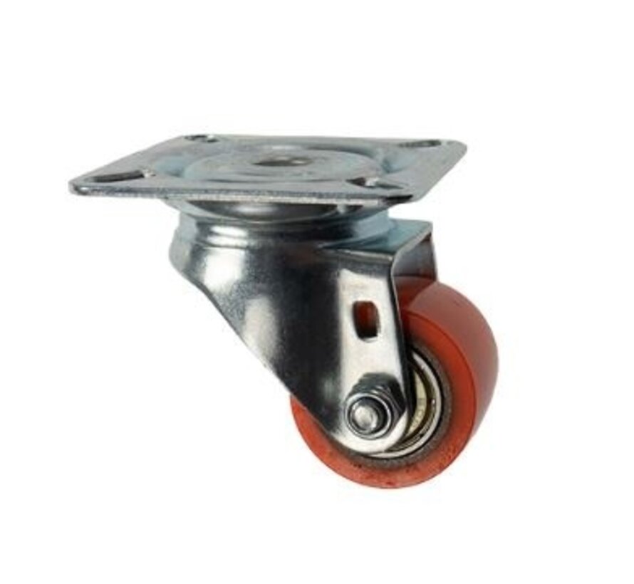 ruota girevole con attacco a piastra, Ø 35 mm, pneumatico in poliuretano vulcanizzato, 100KG