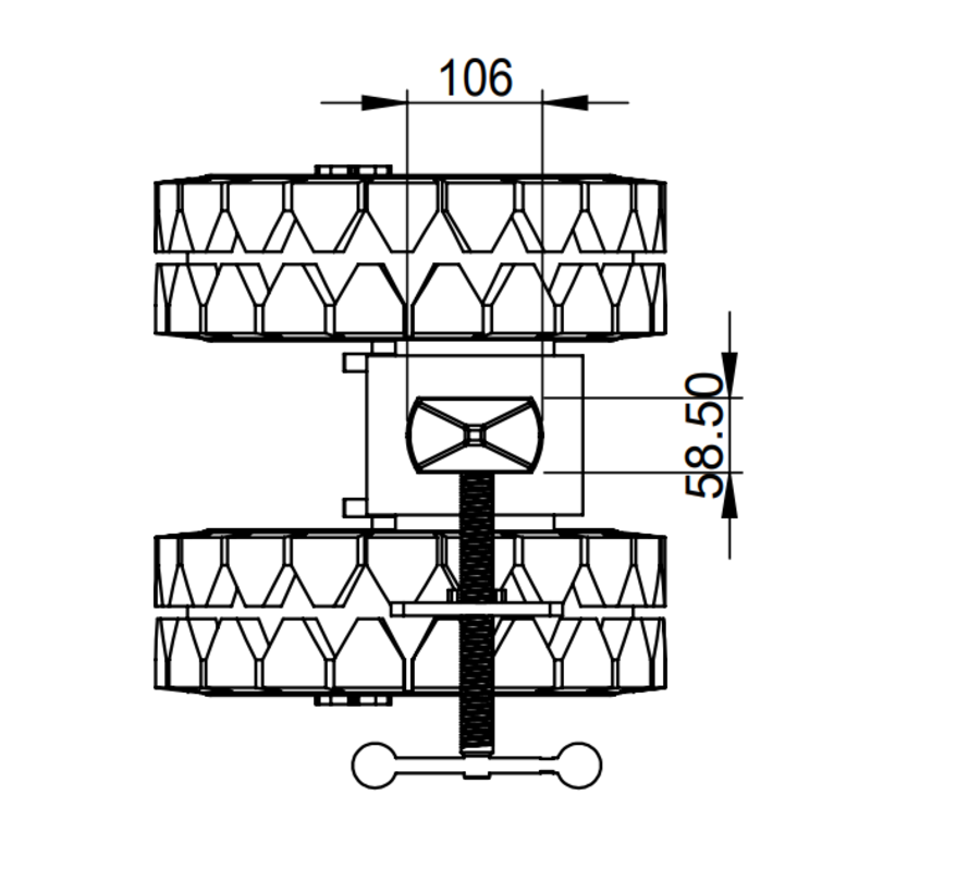 NEW development. Set of 4 wheels: 12150M412X4 NOW with wheel brake and improved clamping lock