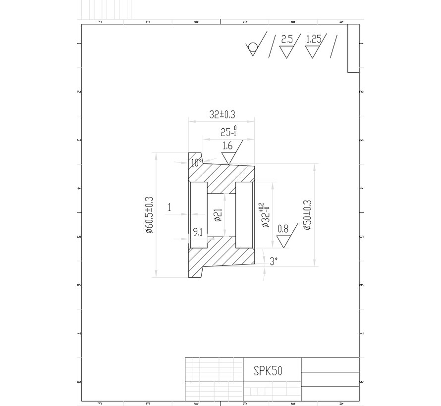 Spurkranzrad / Laufrolle aus Guss und doppeltem Kugellager, Rad-Ø50mm, 400KG
