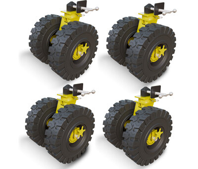 NEW development. Set of 4 wheels: 12150M412X4 NOW with wheel brake and improved clamping lock
