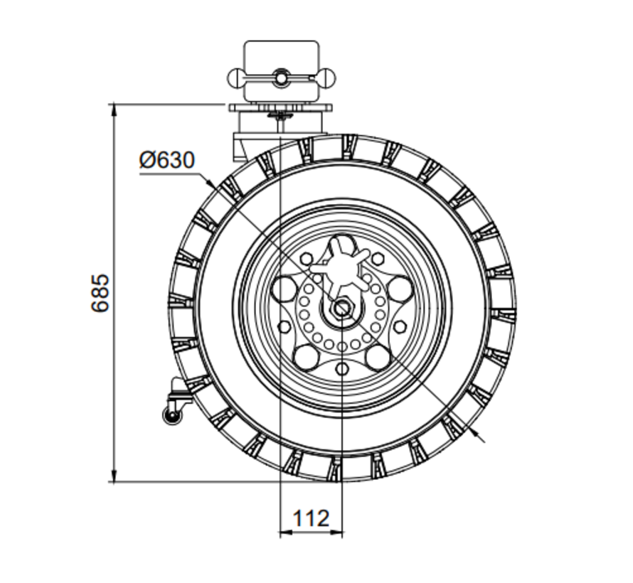20,000KG Load bearing capacity shipping container castors with rubber wheels for rough terrain