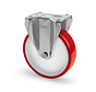 Roulette fixe robuste Ø 160 mm, en acier inoxydable avec roue en polyuréthane injecté – Charge maximale : 300 kg