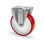 Rueda fija de alta resistencia de Ø160 mm, de acero inoxidable con rueda de poliuretano inyectado – Capacidad de carga: 300 kg