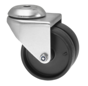 Rueda giratoria con freno, Ø 100 mm, caucho termoplástico gris antihuella, 80 kg