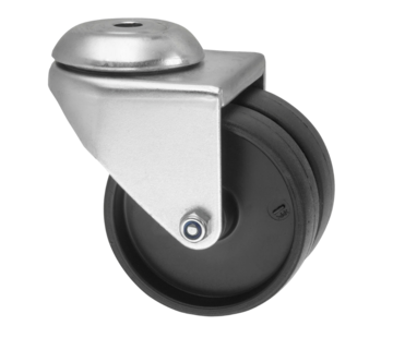Roulette pivotante avec frein, Ø 100 mm, caoutchouc thermoplastique gris non marquant, 80 kg