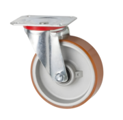 Rueda giratoria, Ø 125 mm, banda de rodadura de poliuretano vulcanizado, 200 kg